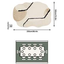 1PC Beige Geometric Patchwork Pattern Bedside Rug, Modern Minimalist Cream Style Artistic Creative Faux Cashmere Asymmetrical Wavy Shape Machine Washable Area Rug, Suitable For Daily Home/Housewarming/All Seasons Large Size Floor Mat, Aesthetic Home Decor - Multicolor - View 16