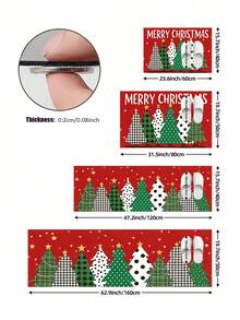 1/2pcs Christmas Kitchen Decor Rugs, Colorful Christmas Tree Pattern Design Winter Kitchen Rugs And Mats, Non-Slip Washable Absorbent Kitchen Accessories Decorative Mats, Christmas Holiday Gifts! - Multicolor - View 6