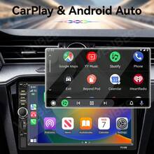 VENBES 7 Inch Single DIN Car Radio, Supports Apple CarPlay, High-Definition Touchscreen Bluetooth Mirroring Car Stereo, AM/FM, USB, EQ, SWC, Optional 8-LED Backup Camera - 8‑LED Square Rear‑view Camera - View 2