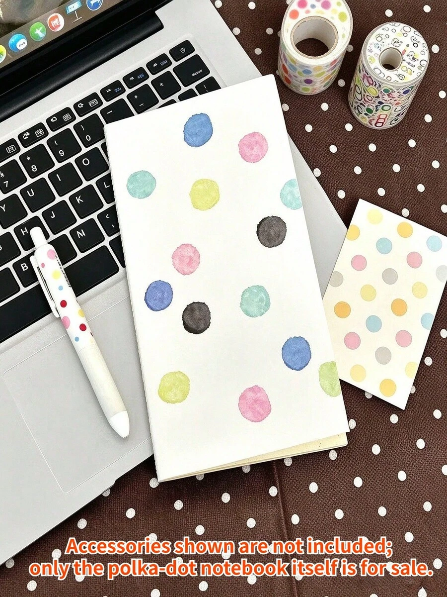 1 Pc /Watercolor Polka-Dot Student Planner – Weekly Planner & Portable Journal - Multicolor - View 1