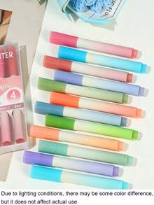 1/4/6/12pcs/1set Gradient Color Fluorescent Markers, Colorful Water-Based Markers, Fresh Soft Multicolor Fluorescent Marker Design, Suitable For Classroom Notes, Key Point Marking, Note Classification, Textbook Marking, Diary Writing, Office Document Marking - Gradient Highlighter - View 11
