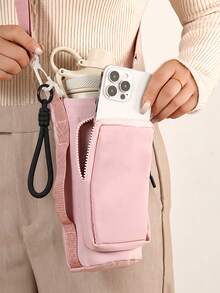 Water Bottle Carrier Bag Multi-Purpose Water Cup Pouch Flask Sling Bag For Travel Outings Hiking Gym Outdoors Camping To School Essential Accessories - Multicolor - View 11