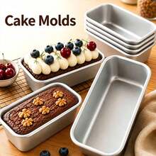 Khuôn nướng hình chữ nhật 4/5/6/7 inch, khay nướng đa năng bằng nhôm chống dính, dùng cho lò nướng nhiệt độ cao để nướng bánh mì và bánh ngọt hình chữ nhật, dụng cụ làm bánh nhà bếp cho lễ Eid Al-Adha, Eid Al-Fitr, Giáng Sinh và Valentine - khay nướng hình chữ nhật - Xem 6