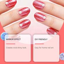Nail Glitter Powder - Red - View 9