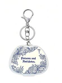 Mini Storage Box With "Poisons And Antidotes" Pattern With Keychain. Portable Transparent Visible Storage Box, European Floral Print, Can Be Hung On Bags Or Keys, Store Pills, Capsules, Earrings, Rings And Other Small Accessories For Travel, Commuting, Daily Outings, Daily Carry-On Item, Creative Gift. Holiday, Birthday, Party, Thanksgiving, Christmas Gift (Empty Box Only) - Multicolor - View 14