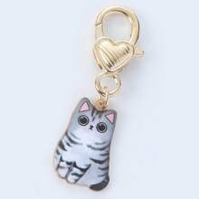 1/5pcs Cute Cat Keychain Bag Pendant, Multiple Adorable Cat Shapes With Heart Buckle Design, Exquisite Small And Lightweight Approx. 4.7g, Suitable For Handbags, Backpacks, Wallets, Keys, Zippers And Other Daily Decorations, Portable And Versatile, Adding Fun And Personalized Atmosphere, Suitable As Daily Small Gifts - Multicolor - View 8