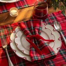 1/2/6/10pcs Classic Ins Style Christmas Multi-Color Thin Striped Plaid Tablecloth Decorative Fabric, Suitable For Holidays And Home Decor - Multicolor - View 11