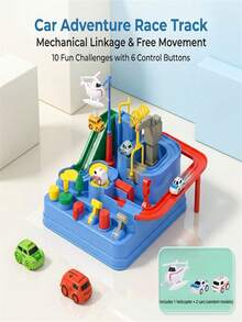 Children's Car Adventure Toy, Assembling Racing Track With 10 Challenge Levels, Dual-Player Competition And Parent-Child Interaction, Suitable For Boys And Girls Aged 3-12 And Above, Puzzle Building Game Set, Birthday Gift - Multicolor - View 3