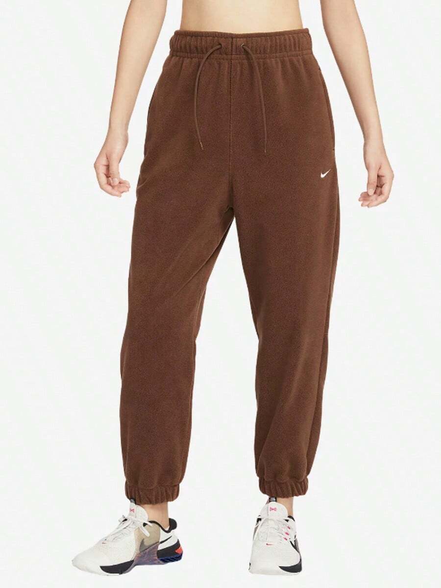 Nike Logo Pattern Warm Laced Cuffed Knit Joggers Women's Khaki - Khaki - View 1