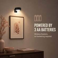 1/3/6pcs Wireless Metal Wall Light LED Lamp, Ambient Light, Magnetic Wireless Wall Light Night Light, Battery Powered LED Wall Lamp With Remote Control, Adjustable Color Temperature (Batteries Not Included) - A - View 6