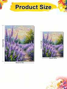 1pc Lavender Fields DIY Oil Painting By Numbers, Canvas Painting DIY Crafts, Adult Home Decoration, Holiday Gift. - Sets - View 4
