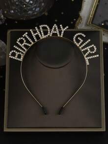 1pc Rhinestone Letter Birthday Headband, Sparkly Crystal Hair Hoop, Party Celebration Hair Accessories - Multicolor - View 14