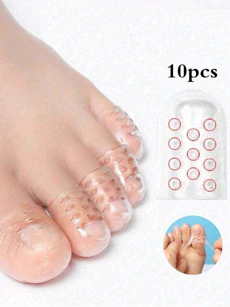 1/5/10/20/30/50pcs Silicone Toe Protectors: Elastic, Anti-Friction, Breathable, Sweat-Proof, For Protecting Toenails - Odorless, Provides Extra Comfort For Running And Walking, Breathable Gel Toe Protectors, Suitable For Men And Women - Multicolor - View 1