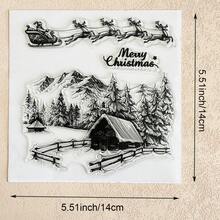 Christmas Clear Silicone Stamp, Cabin Fireplace Elk Snowman Forest Sleigh Holiday Quote Mixed Pattern For Scrapbooking, Card Making, Journal Album DIY Paper Craft Decor - SD-8 - View 15