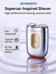SKYWORTH 1pc Supercar 3-In-1 Electric Shaver, IPX7 Waterproof, 60-Day Long Battery Life, Portable Electric Razor, Men's Grooming Gift Set Suitable For Christmas Gifts - Supercar 2.0 - View 2