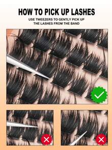 192 Clusters Thick Wispy DIY Lash Extensions, European American Style Dense Flared False Eyelashes, Mixed Length Full Volume Curled Lash Clusters For Dramatic Fox Eye Makeup, Glam Nights, Birthday Parties, Weddings, Stage Shows & Photoshoots - D - View 6