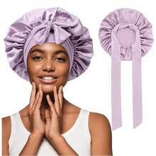 1pc Hair Wrap Adjustable Sleep Cap For Sleeping Sleep Cap Layer Hair Bonnet With Elastic Tie Band For Curly Hair Night Cap - Multicolor - View 12