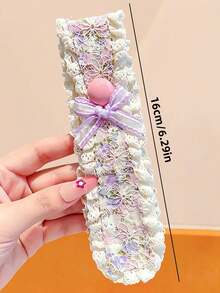 3/1pc/Set Sweet Lace Bow Magic Sticker, Sweet Lace Edge Hair Accessory, Durable And Non-Damaging, Easy Self-Adhesive Bangs Sticker - Suitable For Women And Girls, Daily School, Dating, Vacation - Multicolor - View 6
