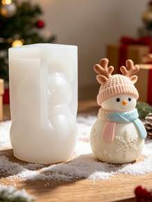 New Christmas Snowflake Hugging Christmas Tree Faceless Gnome Aromatherapy Candle Silicone Mold 3D DIY Christmas Hugging Tree Old Man Plaster Home Decor Mold - A-White - View 5