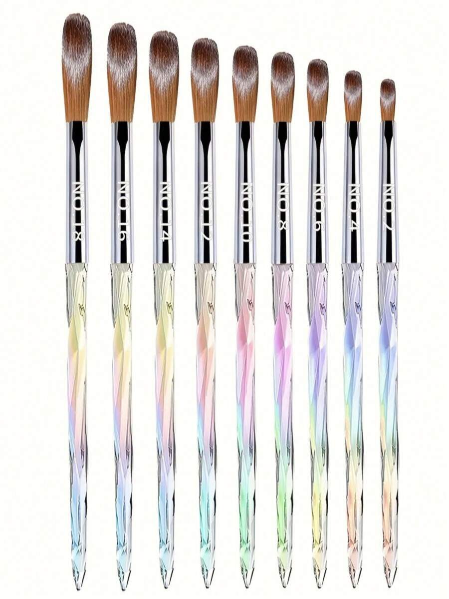 9 Pcs Acrylic Nail Brush Set, Nail Brush For Extension Sculpting And ...