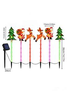 6pcs Christmas Solar Acrylic LED Lights, Outdoor Waterproof Lawn Lights, Suitable For Garden And Yard Christmas Atmosphere, Suitable For Path, Steps, Christmas Tree Decoration And Christmas Party Lighting Scenes - A - View 12