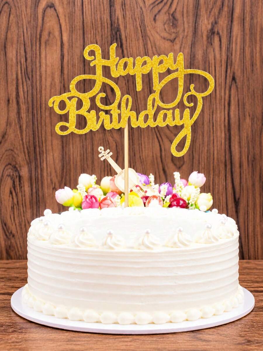 10入亮片生日蛋糕裝飾插牌，適用生日、萬聖節、聖誕慶祝 - A - 查看 1