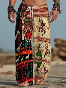 New Spring/Autumn/Summer Men's Printed Sublimation Print Pants, American Vintage Loose Straight Leg Youth European And American Fashion Casual Pants - Multicolor - View 1