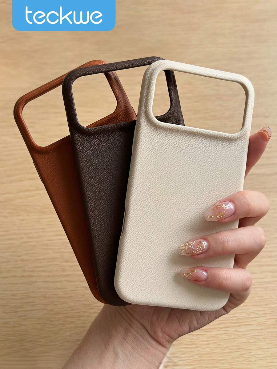 ShellaStory 3件組荔枝紋理手機殼，白色+棕色+咖啡色，適用於 iPhone 18 Pro Max/18 Pro/18/17 Pro Max/17 Pro/17/16 Pro Max/16/16 Pro/16 Plus/15/15 Pro Max/15 Pro/15 Plus/11/12/13/14 Pro Max/12 Pro/12 Pro Max/13 Pro/13 Pro Max/7 Plus/14 Pro/14 Pro Max 軟殼 - 三個裝[白色+咖啡色+棕色] - 查看 1