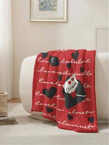 1pc Customized Flannel Blanket With Photo And Text, Office Nap Blanket, Comfortable Blanket, Mother's Day, Father's Day Gift For Parents, Bedding Blanket, Bed Customized Blanket, Customized Text Blanket, Home Personalized Customized Blanket - Multicolor - View 4