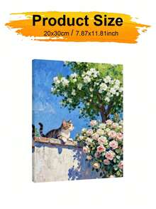 1pc Cat On The Wall DIY Oil Painting By Numbers, Canvas Painting DIY Crafts, Adult Home Decoration, Holiday Gift. - Sets - View 11