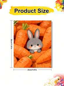 1pc Carrots And Rabbits DIY Oil Painting By Numbers, Canvas Painting DIY Crafts, Adult Home Decoration, Holiday Gift. - Sets - View 11