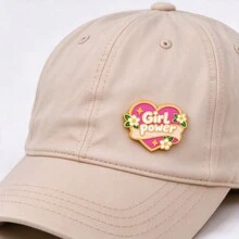 Girl Power Heart Enamel Pin, Cute Floral Pink Heart Metal Lapel Brooch, Inspirational Badge For Backpack Jacket Hat, Lovely Gift For Friends - Pink - View 9