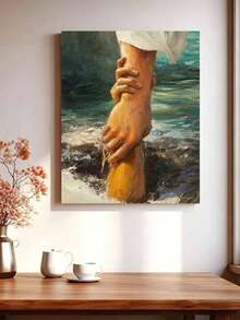 1pc Hands Clasped DIY Oil Painting By Numbers, Canvas Painting DIY Crafts, Adult Home Decoration, Holiday Gift. - Sets - View 3