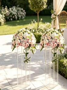 Acrylic Flower Stand, Clear Tall Square Column Vase, Geometric Wedding Table Centerpiece, Modern Floor Vase, Suitable For Parties, Banquets, Home, And Various Event Decorations - Acrylic Square Flower Stand - View 8