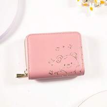 New In-Stock Cute Cartoon Card Holder, Korean Style Women's Portable Multi-Slot Student Zipper Printed Bear Bag - Multicolor - View 7