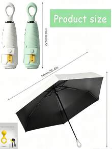 Loop Buckle Capsule Folding Sun Umbrella, UPF50+Mini Pocket Sun Umbrella, Portable Travel Umbrella With Storage Bag, Suitable For Daily Commuting, Outdoor Travel, Beach, Shopping, Walking, Suitable For Women, Suitable For Handbags - One Size Fits All - View 11