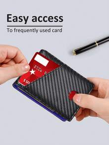 FOREVER MIYIN Men's RFID Blocking Carbon Fiber Bifold Wallet, Slim Minimalist Card Holder, Multi Card Slots, ID Window, Cash Pocket For Daily & Business Use - Multicolor - View 6