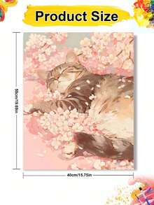 1pc Cat In A Petal DIY Oil Painting By Numbers, Canvas Painting DIY Crafts, Adult Home Decoration, Holiday Gift. - Sets - View 9