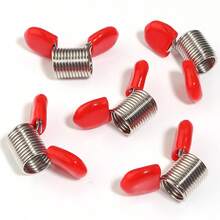 5pcs/Pack Carbon Steel Beaded Wire Clamps Anti-Slip Spring Beads DIY Beaded Wire Colorful Rubber Sleeve Small Clips Bracelet Beading Jewelry Making Auxiliary Tools - Spring Clip - View 8