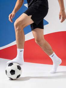 1/5/10/20 Pairs Men's Mid-Calf Socks, Diagonal Stripe Waist Band, Anti-Slip Shock Absorption, Simple Casual - Multicolor - View 3