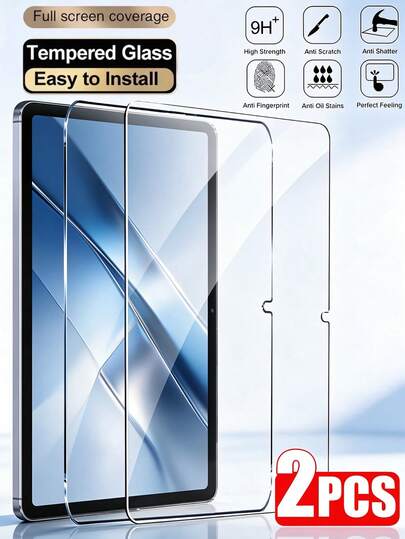 2Pcs HD Tempered Glass Film Tablet Screen Protector Compatible With Xiaomi Pad 7/8/9 11.2inch/ Pad 2 11inch Pro 9H Hardness, Scratch Resistant, Bubble Free, Automatic Adsorption, Smooth And Oleophobic Protective Film