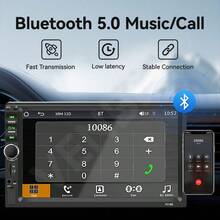 VENBES 7 Inch Single DIN Car Stereo, Wired Apple CarPlay And Android Mirror-Link, MP5 Multimedia Car Radio, Bluetooth FM USB AUX, 12V Car Head Unit - Main Unit + 8‑LED Square Rear‑view Camera - View 9