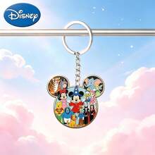 Disney Cute Mickey Family Love Cartoon Pattern Keychain, Suitable For Bags, Keys And Car Keys, Travel Accessories Gift, Cute Floral Keychain Design, Smooth Surface, Keychain, Decorative Keychain, Cartoon Keychain, Christmas Gift, Fan Gift, Holiday Gift, Home Decor, Halloween Gift, Pink Keychain - Multicolor - View 1