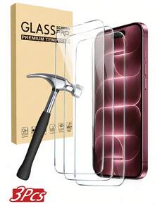 3 miếng [2026 Mới] Kính cường lực 9H bảo vệ màn hình, tương thích với iPhone 18/18 Pro/18 Pro Max/17/17 Pro/17 Pro Max/17 Air/16/16 Plus/16 Pro/16 Pro Max/15/15 Pro Max/14/14 Plus/13/13 Mini/12/12 Mini/11 Pro Max/X/XS/XR, trong suốt độ nét cao chống trầy xước không bong bóng - Trong sáng - Xem 8