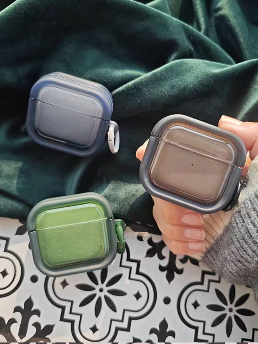 1 Minimalist Case With No Patterns, Featuring A And Design. It Has A Three-Dimensional Frame Shape With A Loop Clasp And Is Compatible With Airpods 5/4/Pro/Pro2/Pro3 Earphone Cases - Multicolor - View 1