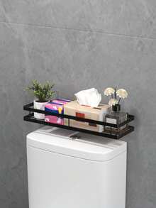 Drill-Free, Wall-Mounted Bathroom Storage Rack-Perfect For Organizing Toilet Paper, Cosmetics, And Various Small Items. This Space-Saving Bathroom Shelf Is Ideal For Use In Bathrooms, Washrooms, Or Above The Toilet Tank. - Multicolor - View 7