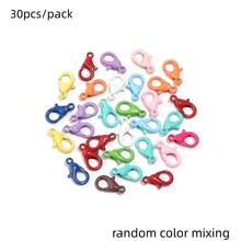 30pcs/Pack Colorful Enamel Lobster Clasp Keychain Accessories, Multi-Color Mixed Spring Buckle, Smooth Opening And Closing, Sturdy, Suitable For Making Bag Charms, Doll Pendants, DIY Handmade Jewelry Supplies, Multiple Bright Colors Available. - Lobster Clasp - View 11