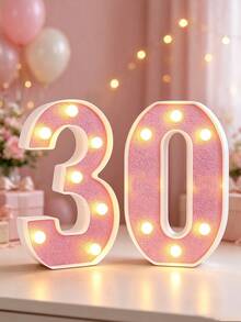 1pc 21cm Pink Glowing Letter Light, Home Decor LED Letter Light, Indoor Room Decoration, Wedding Proposal Decoration, Birthday Party Decoration Letter Sign - 21cm Pink - View 55