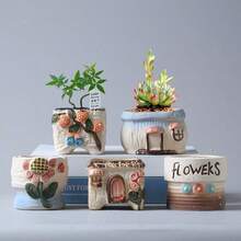 Mushroom Small Pot Country Style Ceramic Coarse Clay Flower Pot Creative Succulent Plant Pot Versatile Tabletop Potted Plant - New Model - View 14