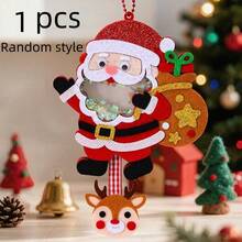 1pc Christmas Theme Non-Woven Fabric Rocking Keychain, Children's Handmade DIY Material Packaging Decoration Pendant Small Gift, Suitable For Christmas Tree Hanging And Holiday Decoration, Christmas Gift Filler, Party Favor, Random Style - Multicolor - View 13